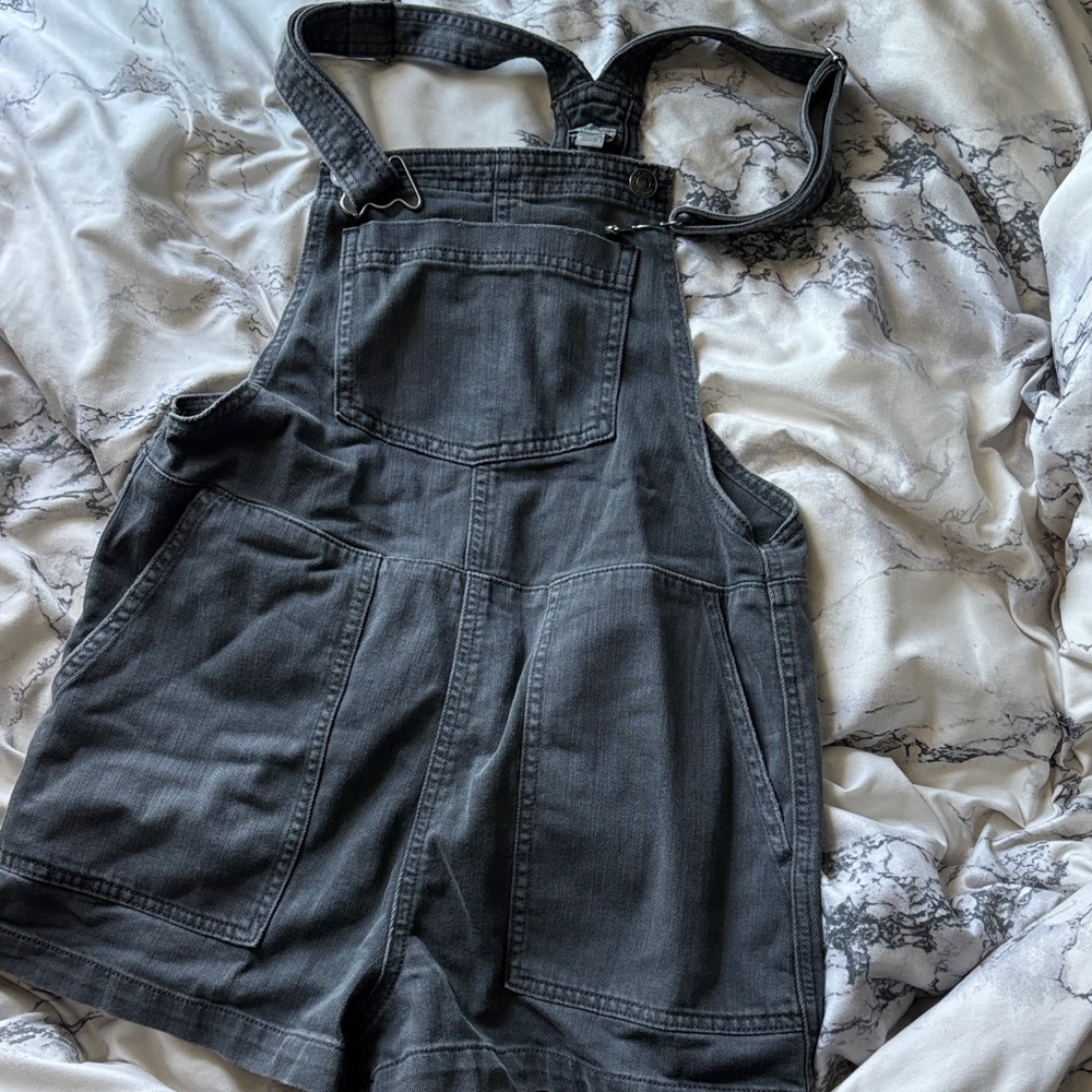 Aerie Charcoal Denim Overalls